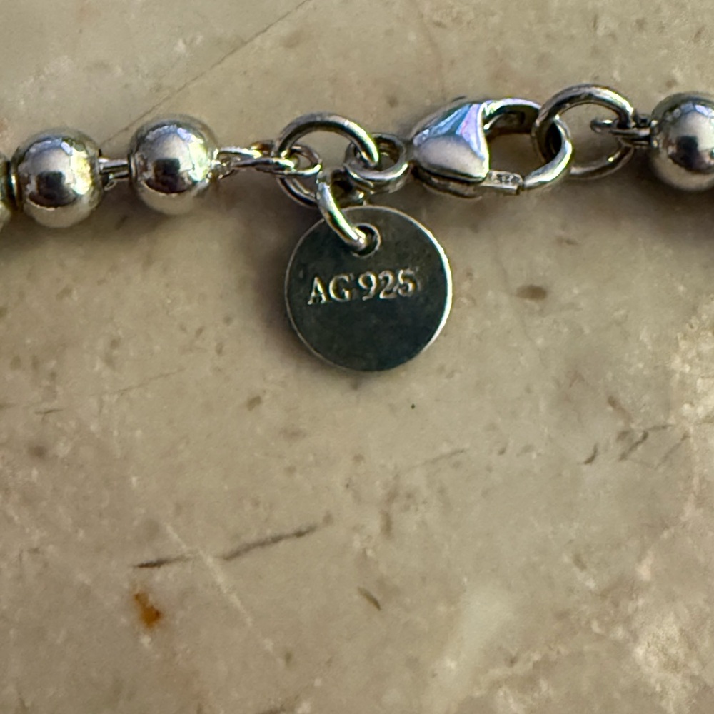Tiffany & Co. Silver Beaded Bracelet with Heart Charm - Picture 5 of 8